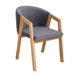 Szék szövet bevonattal, fa lábakkal - grafitszürke - Avelina 9852 FORIO