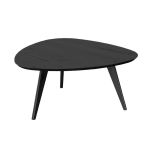 Dohányzóasztal, tölgy, ovális, fekete, 95x96 cm - Orbetello