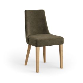 Szék szövet bevonattal, fa lábakkal - khaki - R23 Carini