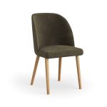 Szék szövet bevonattal, fa lábakkal - khaki - R23 Olbia