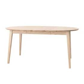 Asztal, kerek, kihúzható, fehérített tölgyfa, 110 - 160 cm - Orbetello