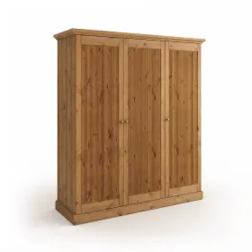 Szekrény, háromajtós, tömör fenyő, tölgyfa szín - Rosella