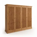 Szekrény, négyajtós, tömör fenyő, tölgyfa szín - Rosella