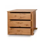 Modul három fiókkal az alacsony ruhásszekrényhez, tömör fenyő, tölgyfa szín - Rosella