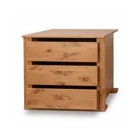 Modul három fiókkal az alacsony ruhásszekrényhez, tömör fenyő, tölgyfa szín - Rosella