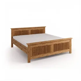 Ágykeret 200x200, tömör fenyő, tölgyfa szín - Rosella
