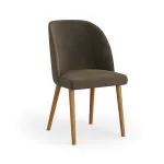 Szék szövet bevonattal, fa lábakkal - khaki - R23 Olbia