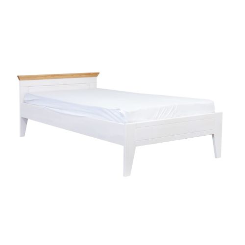 Posteľ, borovica, farba biela - dub, séria Marone Kids, rozmer 90 x 200 cm