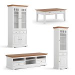 Bútor készlet nappaliba fehér/tölgy - Belluno Elegante