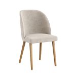 Szék szövet bevonattal, fa lábakkal - bézs - R25 Olbia