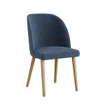 Szék szövet bevonattal, fa lábakkal - kék - R11 Olbia