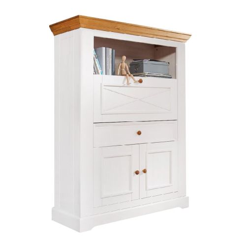 Sekretár, borovica, farba biela - dub, séria Marone